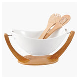 Shallow Salad Bowl and Spoon Set