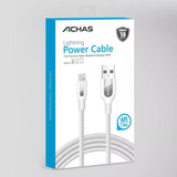 Achas Lightning Power cable 1.8 Mtrs,  Braided Charging Cable for ios Devices (white) - SnapZapp