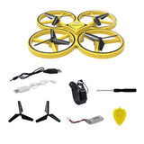 Hand Control Rc Drone Yellow With fans battery wires and tool