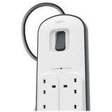 Belkin 6 Outlet Surge Protection Extension Lead, with x2 USB 2.4 Amp Ports