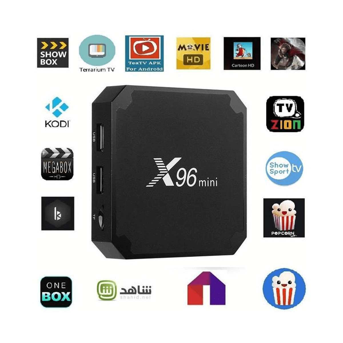 X96 Mini Smart TV Box, 2GB+16GB, Android 7.1, Shahid, Show Sport TV,  Terrarium TV, ShowBox HD, Cartoon HD